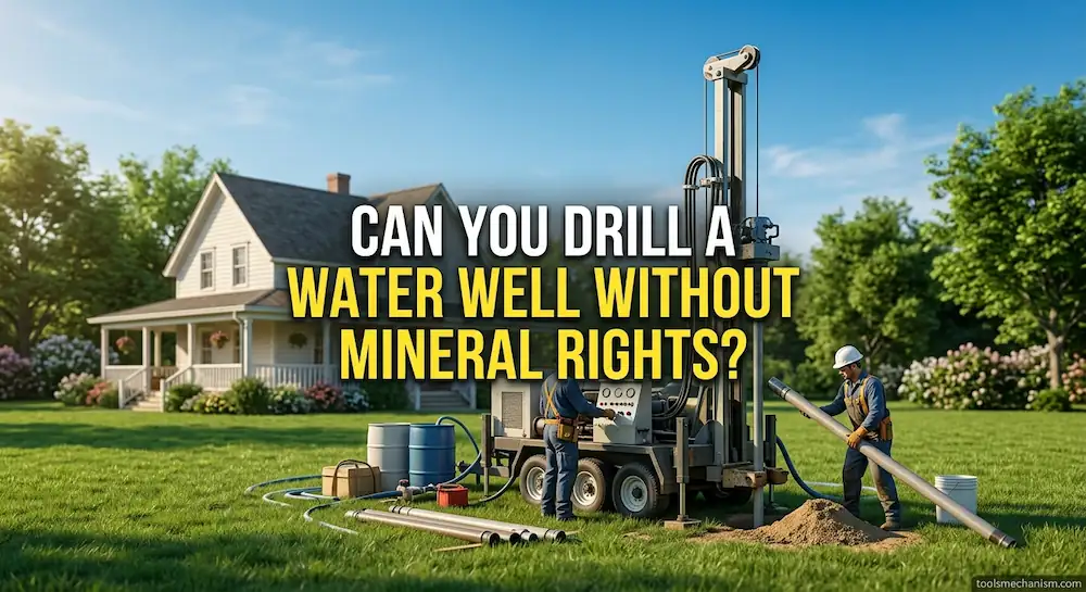 A water well on a property, illustrating the question 'can you drill a water well without mineral rights