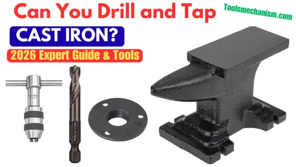 A complete set of high-quality tools is required to successfully drill and tap cast iron without damaging the workpiece.