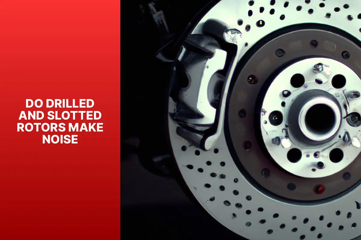 A performance brake rotor, illustrating the question 'do drilled and slotted rotors make noise?