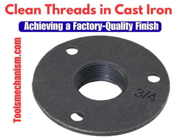 Finished clean threads in a cast iron block to show can you drill and tap cast iron results.