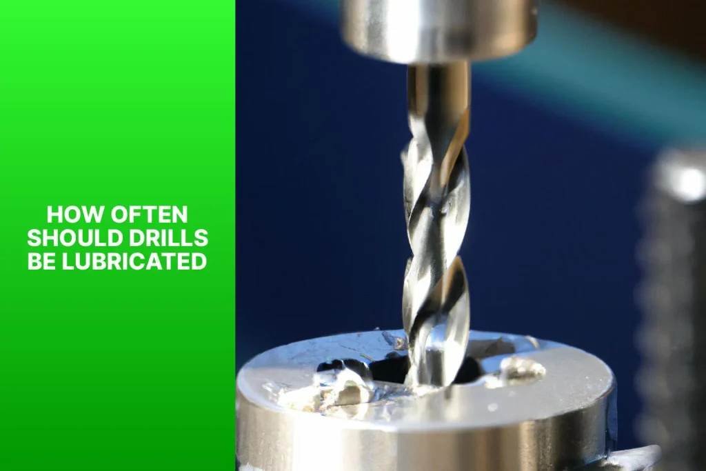 A photo answering 'how often should drills be lubricated by showing a drill chuck being oiled.