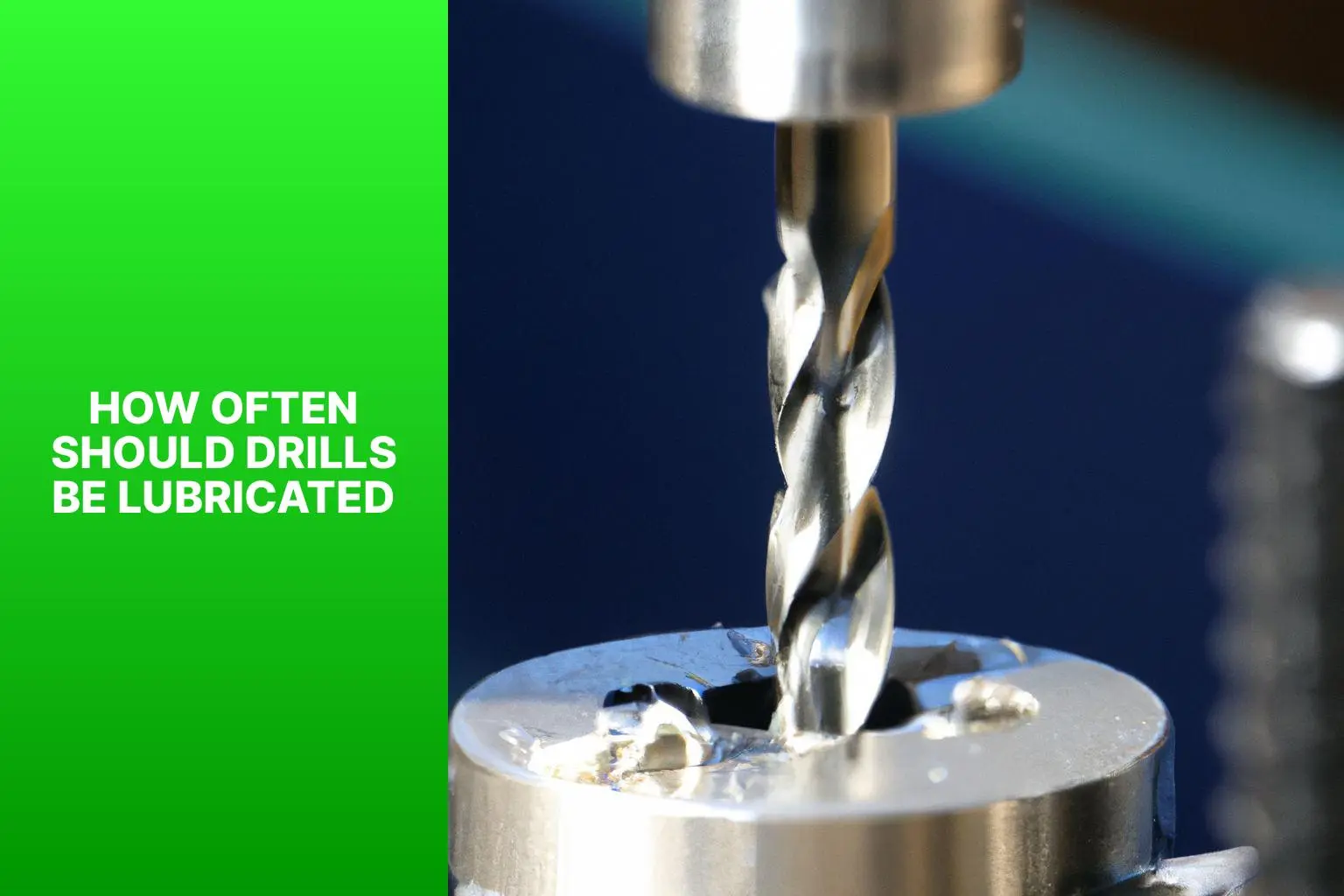 A photo answering 'how often should drills be lubricated by showing a drill chuck being oiled.