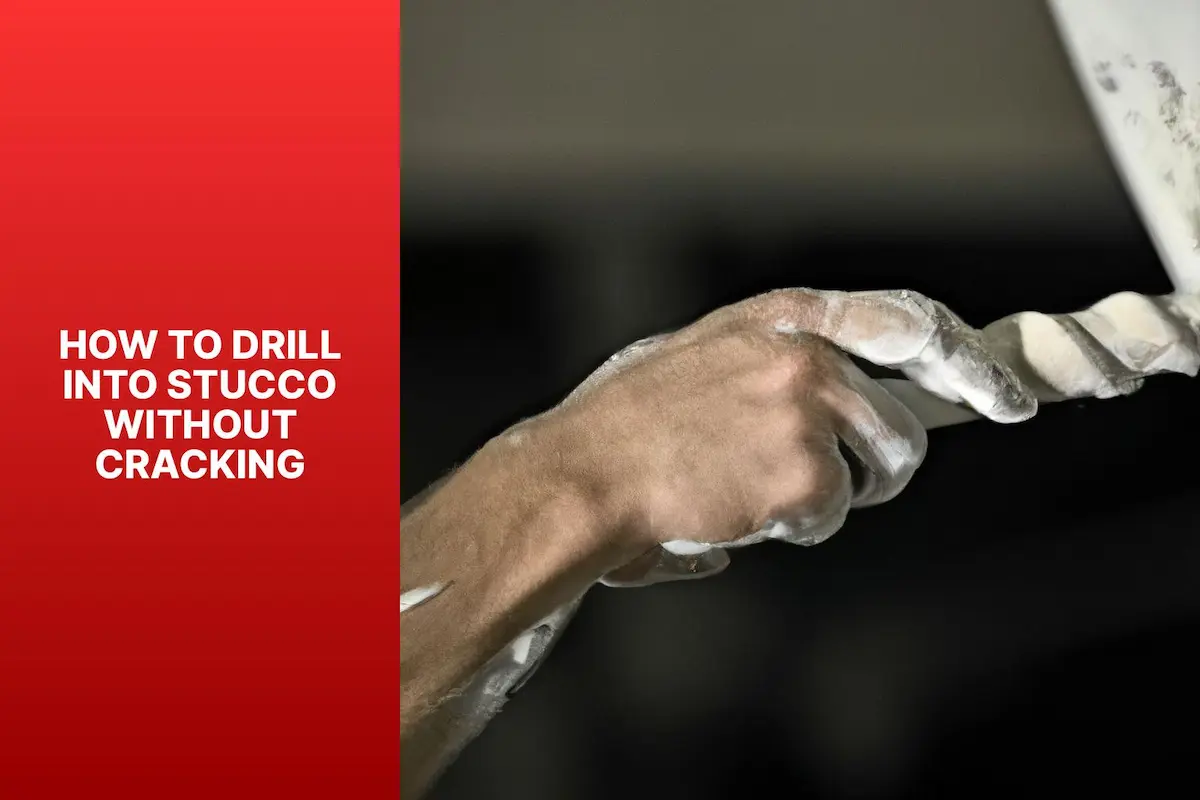 A photo demonstrating how to drill into stucco without cracking using the correct technique.