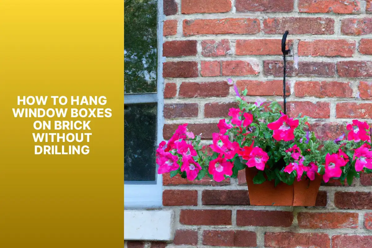 A photo illustrating 'how to hang window boxes on brick without drilling?' showing a window box securely attached to a brick wall using no-drill methods.