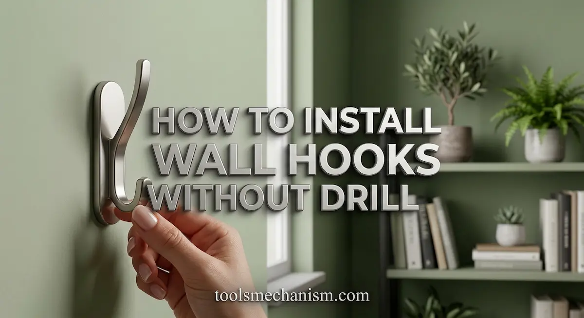 How to install wall hooks without drill using adhesive hooks guide.