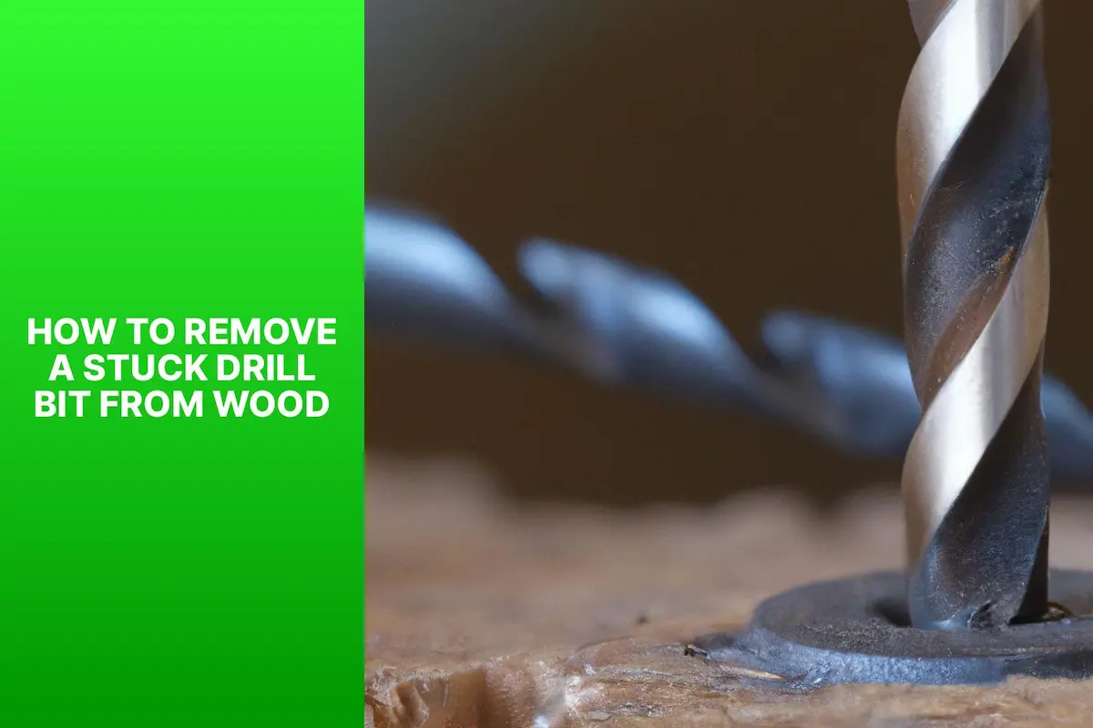 A photo illustrating 'how to remove a stuck drill bit from wood?' showing pliers being used to extract a jammed drill bit.